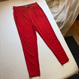 Raquel Allegra red slim‎ tapered leg cropped pants